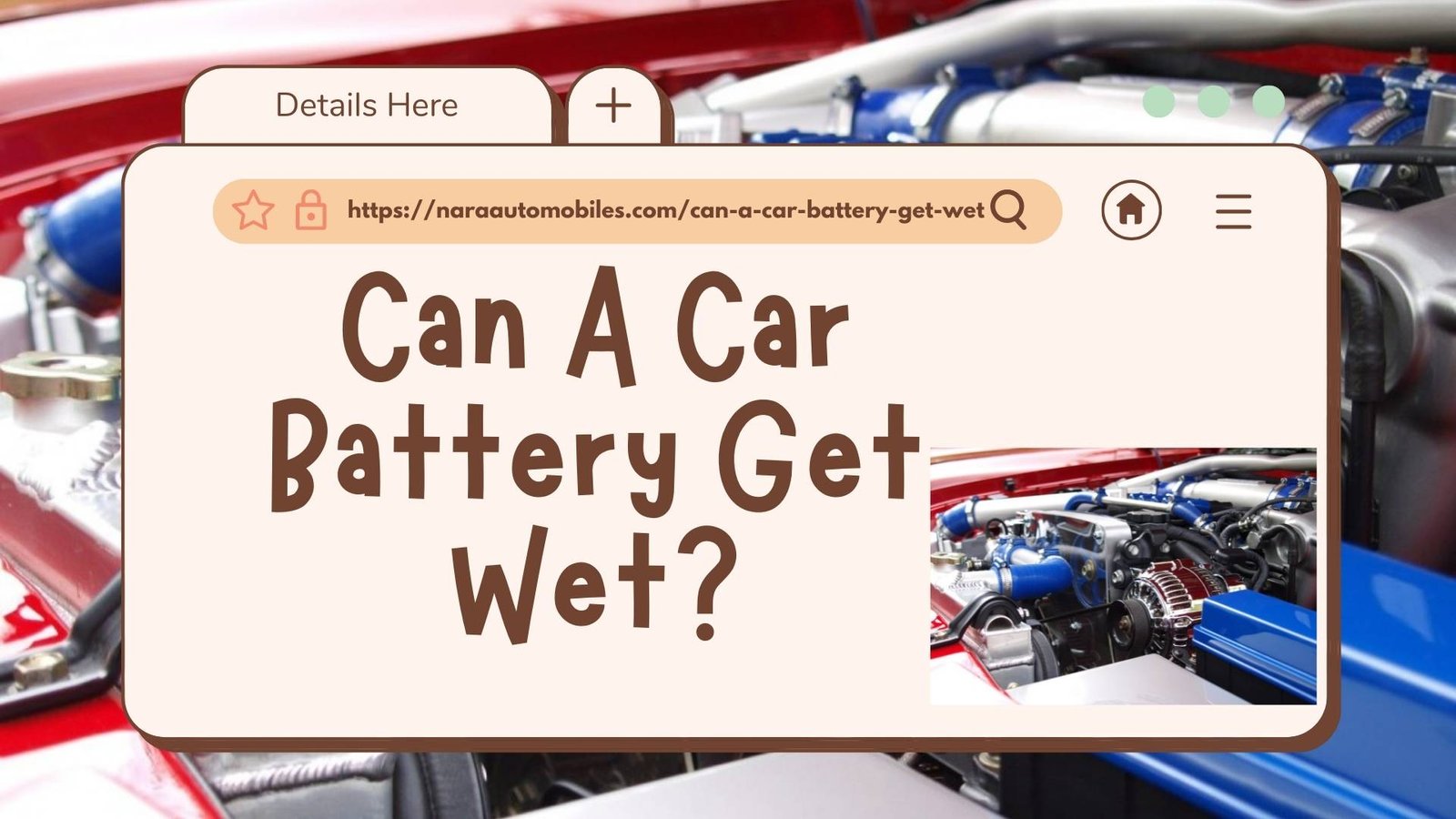 Can a car battery get wet