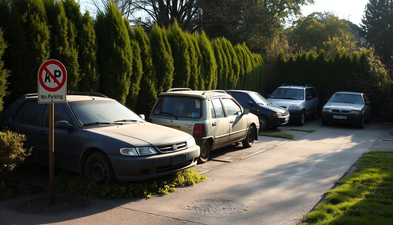 can you park a car without plates in your driveway